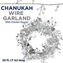 Chanukah Wire Garland With Silver Dreidels - 22 feet long - £6.22 GBP