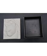 Vtg Hallmark Crowning Touch Bisque Pottery Black White Trinket Box Siame... - €17,16 EUR