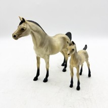 1970&#39;s-1980&#39;s Plastic Horse Grey with black mane And Foal - £11.72 GBP
