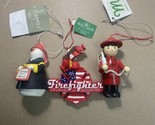 NWT Firefighter Hanging Christmas Ornaments Lot of 3 - £10.74 GBP