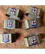 Set Antique English 8 Silver Plated Brass Napkin Rings Jamaica Crest Ena... - $1,546.96 MXN