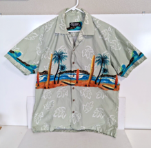 Favant Hawaiian Shirt Mens XL Button Up Short Sleeve Green Surfboards *SEE DESC* - £13.69 GBP