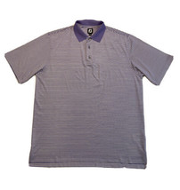 Footjoy Golf Polo Shirt Short Sleeve Lavender Purple White Stripes Mens XL  - $15.48