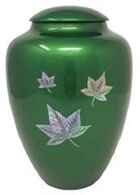 Large/Adult 200 Cubic Inch Fiber Glass Shell Art Maple Leaf Cremation Urn - £154.26 GBP