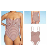 Kona Sol™ ~ Women Medium (8-10) ~ Red Stripe/AFT86 ~ One Piece Swimsuit - $35.80 CAD