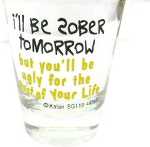 Shot Glass &quot;I&#39;ll Be Sober Tomorrow But You&#39;ll Be Ugly For Life&quot; Humorous... - £12.05 GBP