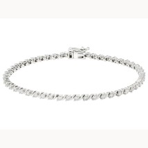 3 Ct Round D/FL Brilliant Moissanite 14K White Gold Plated Tennis Bracelets 7.5&quot; - $153.49