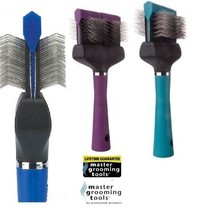 Pro Pet Grooming DOUBLE-WIDE FLEXIBLE SLICKER BRUSH De-Mat Coat Hair De-... - £13.54 GBP