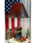 American Hero Fire Fighters Fireman Boots Desktop Table Lamp With Laced ... - $95.62 CAD