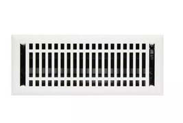New White 4" x 10" Contemporary Steel Floor Register by Signature Hardware - $22.95