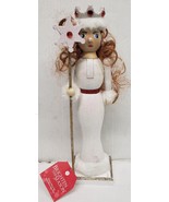 Wooden Christmas Nutcracker, 14&quot;, FEMALE SNOW WHITE GLIDER QUEEN WITH CE... - £27.23 GBP
