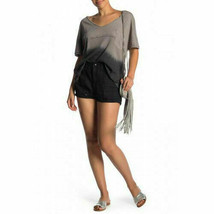 FREE PEOPLE Womens Shorts Beacon Utility Linen Stylish Black Size US 4 OB778367 - £32.28 GBP
