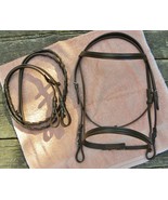 NOS Leather BRIDLE-CAVESSON-LACED REINS- Raised Browband/Nose band Horse... - €67,02 EUR