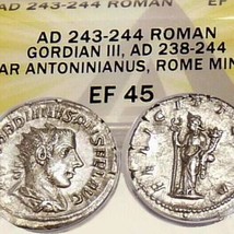 Gordian III Certified Choice XF EF45 Felicitas Roman Double Denarius Silver Coin - £136.26 GBP