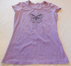 Unbranded Ladies Women&#39;s Short Sleeve Tee T Shirt Size M md Lavender Purple GUC - £10.34 GBP