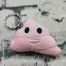 Poop Mini Plush Keychain Pink Poo Key Ring Emoji Emoticon Smiley  - $9.89