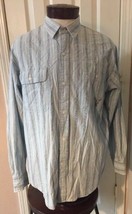 Calvin Klein Weathered American Classic Blue White Striped Shirt Men’s L - $17.77