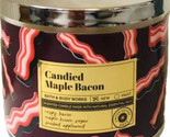 Bath &amp; Body Works CANDIED MAPLE BACON Candle Scented 3 Wick Large 14.5 o... - £21.62 GBP