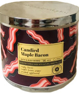 Bath &amp; Body Works CANDIED MAPLE BACON Candle Scented 3 Wick Large 14.5 o... - £21.22 GBP