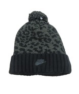 Nike Sportwear Black Leopard Womens Pom Beanie One Size NEW DM8403-010 - $27.95