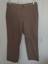 HAGGAR MEN&#39;S BROWN CASUAL PANTS-36x29-FLAT FRONT/STRAIGHT FIT-BARELY WOR... - $8.59