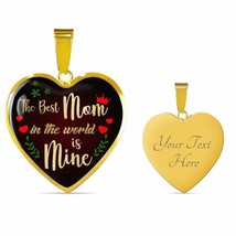 To Mom The Best Heart Pendant 18k Gold Stainless Steel Necklace 18-22&quot; - £41.06 GBP+