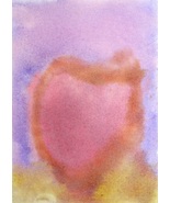 Original Abstract Watercolor Painting &quot;The Heart&quot; ACEO by 6 Year Old Art... - £6.25 GBP