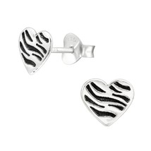 Silver Heart 925 Sterling Silver Stud Earrings - £11.23 GBP