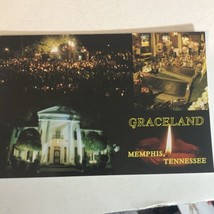 Elvis Presley Postcard Elvis Graceland Meditation Gardens Candlelight Vigil - $3.46