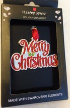 Harvey Lewis Christmas Tree Ornament Made w Swarovski Merry Christmas NEW - £10.05 GBP