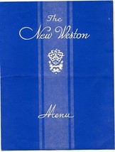 The New Weston Hotel Dinner Menu Madison Avenue New York City 1954 - £37.17 GBP