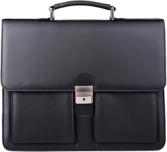 Mens New PU Leather Attache Briefcase Traditional Messenger Lawyer Bag - £87.08 GBP