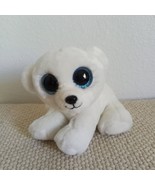 TY Polar Bear Cub ARI Beanie Babies Baby VelveTy White Blue Glitter Eyes 6&quot; - $19.94