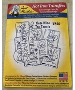Vintage NIP Aunt Martha&#39;s Hot Iron Transfers #3820 Cute Mice Tea Towels - $6.71 CAD