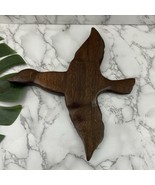 Vintage 80s Hand Made Flying Duck Bird Wood Wall Art Dark Home Cottage C... - $432.59 MXN