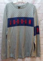 Air Jordan men&#39;s gray red blue stars long sleeve t-shirt 1992 sleeve - $24.74