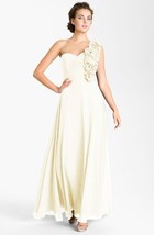 Sean Collection Rosette Detail Chiffon Ballgown Dress Sz 6 Ivory - £80.50 GBP