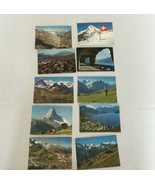 vintage Switzerland travel souvenir 10 small color picture lot Swiss alps  - $19.75