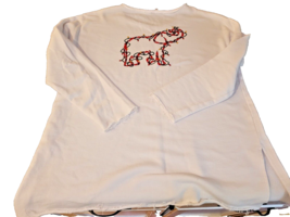 Crown &amp; Ivy Elephant Christmas Lights Raw Edge Sweat Shirt Womens Pullov... - $11.60