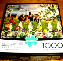 Jigsaw Puzzle 1000 Pcs Bird Watchers Horse Lovers Farm Flowers Meadow Co... - $13.85