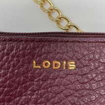 LODIS Emily Burgundy Pebbled Italian Leather Shoulder Handbag, Chain Strap - $24.70