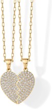14K Gold Plated Heart Pendant Necklace Set for Women Two Gifting Valentines Love - £30.96 GBP