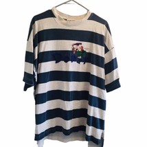 Vtg 90s Disney Store Dopey Striped Embroidered XL Made In USA Distressing Collar - £74.35 GBP