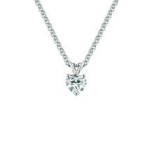 0.70 ct Heart Shape Moissanite 14K White Gold Plated Solitaire Pendant Necklace - £79.03 GBP