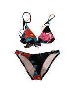 NWT NANETTE LEPORE 12 tropical swimsuit bikini 2 piece black triangle slide - £55.93 GBP