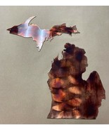 Michigan Upper and Lower Peninsula Metal Art - Copper Plated - 18&quot; x 18&quot; - $705.06 MXN