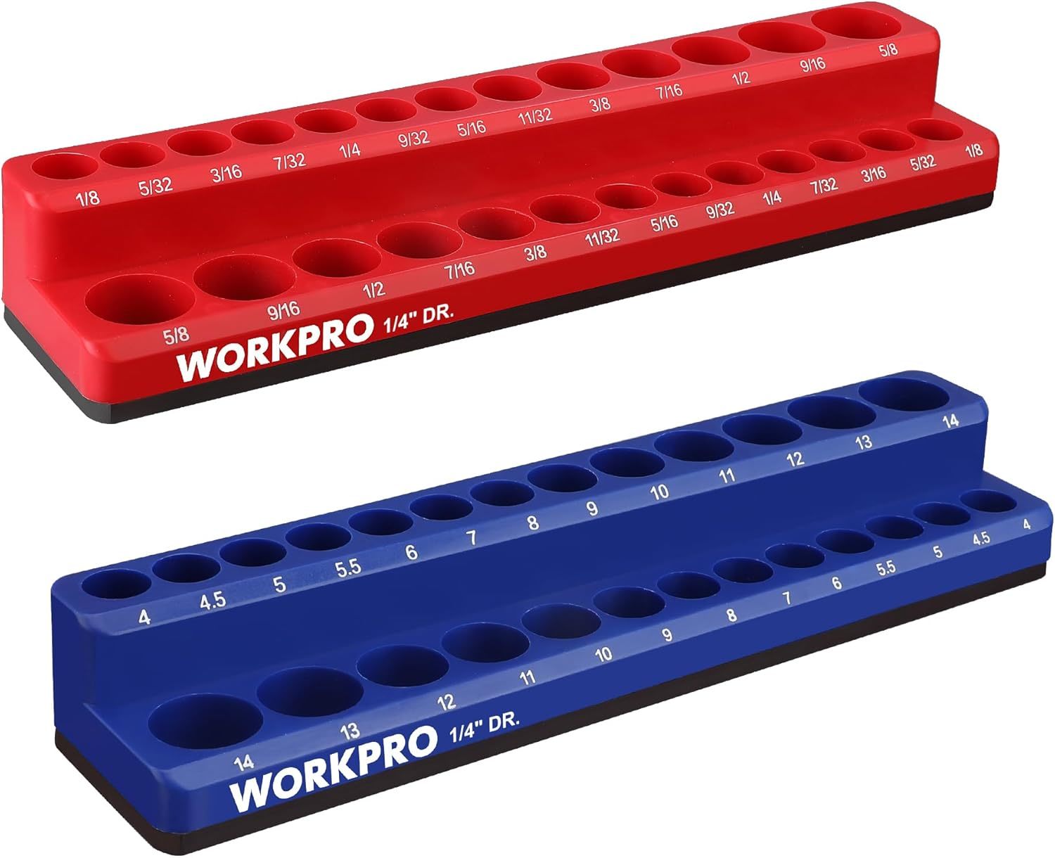 Workpro 1/4-Inch Magnetic Socket Organizer Set, 2-Piece, Sockets Not Inc... - $37.99