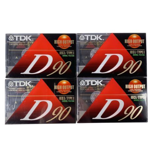 Lot of 4 TDK D90 Blank Audio Cassette Tapes 90 Minutes High Output IEC/T... - $9.89