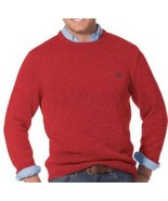 Mens Sweater Chaps Red Long Sleeve Crewneck Heavy Knit Pullover $60 NEW-... - $31.68