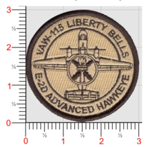 NAVY VAW-115 LIVERTY BELLS E-2D HAWKEYE TAN HOOK &amp; LOOP EMBROIDERED PATCH - £31.46 GBP